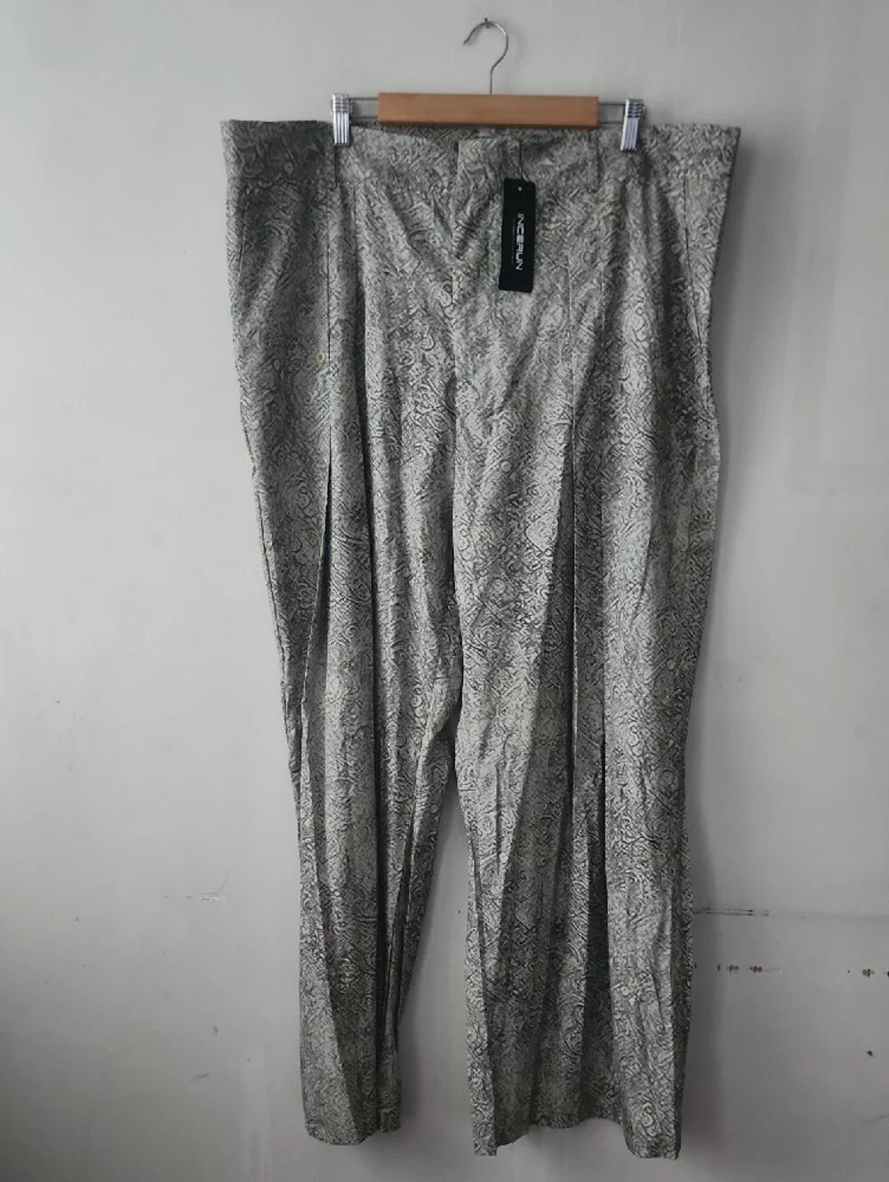 Men's Gray Patterned Dress Pants by NECELAN